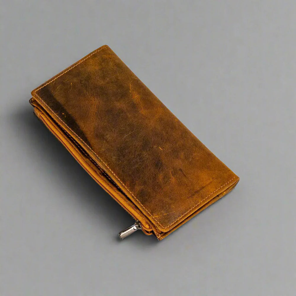 Cartera de cuero Greenwood con RFID y bolsillo con cremalleraEX-STOCK Canada