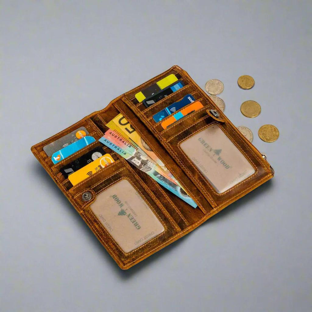 Greenwood Leather RFID Wallet with Zipper Pocket EX-STOCK Canada