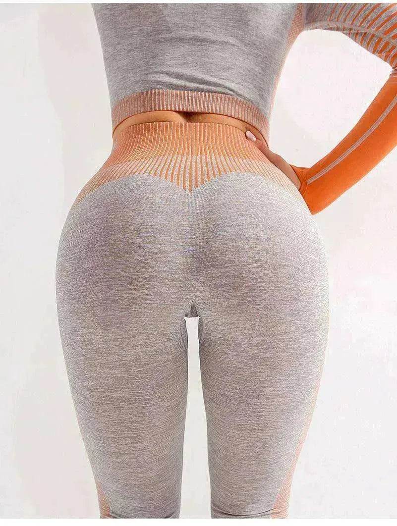 Gym High Waist Leggings Women Knitted Workout Running Yoga Pants - EX-STOCK Canada