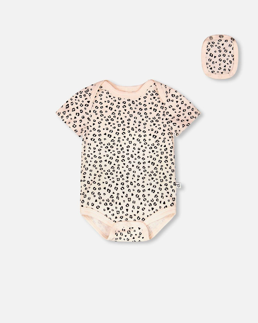 Body évolutif en jersey de coton biologique pêche imprimé animal