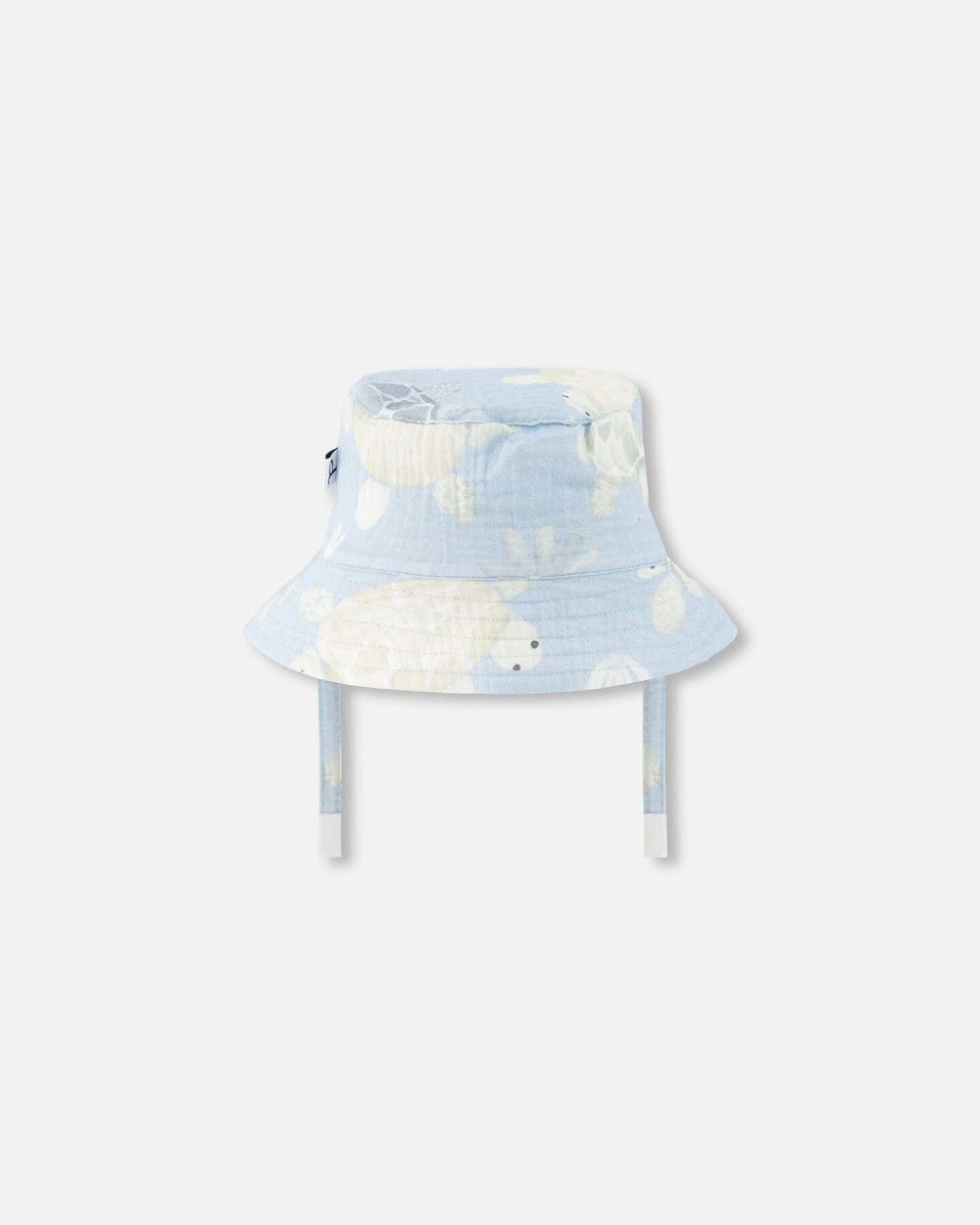 Cotton Muslin Hat Blue Turtle Print