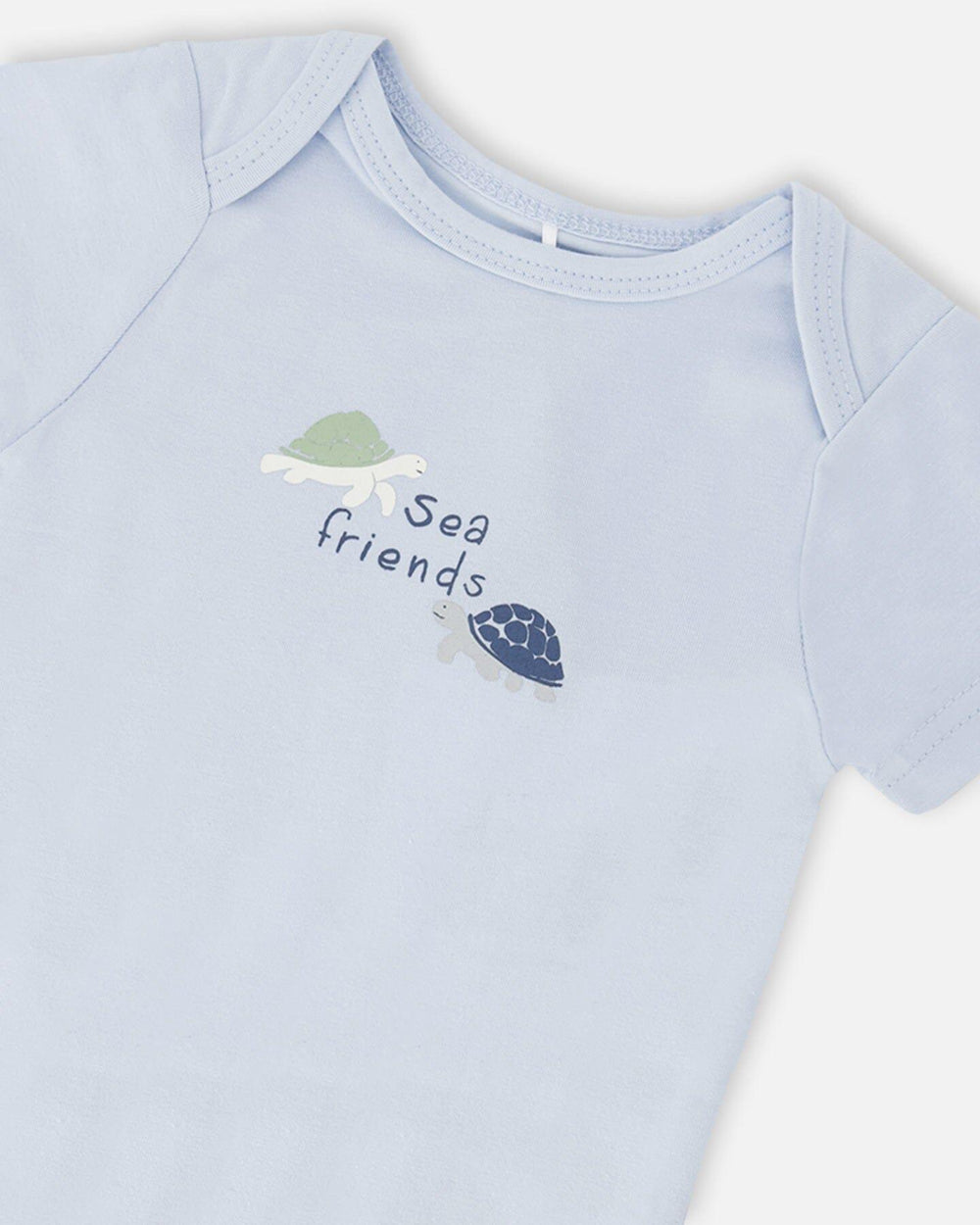 Evolutive Organic Cotton Jersey Onesie Sky Blue