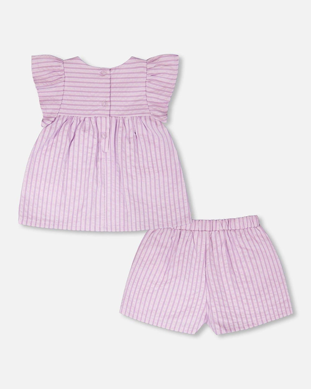 Ensemble haut et short rayé lavande