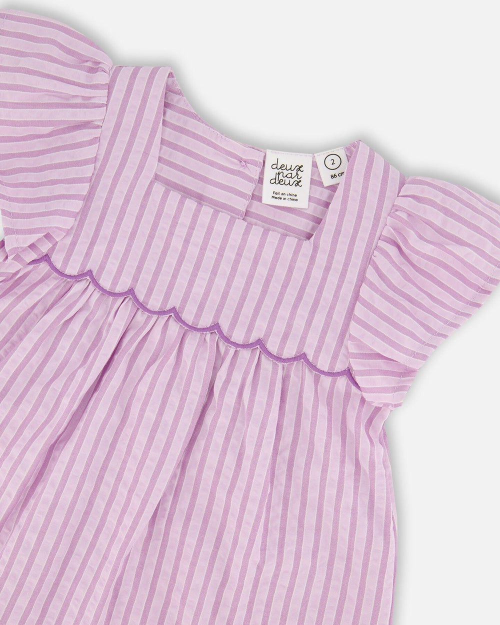 Ensemble haut et short rayé lavande