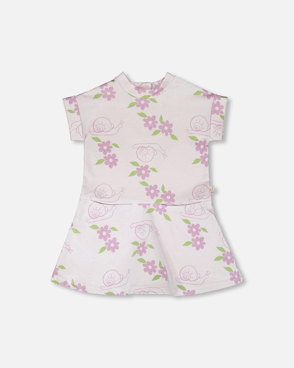 Robe en molleton français imprimé escargots lilas