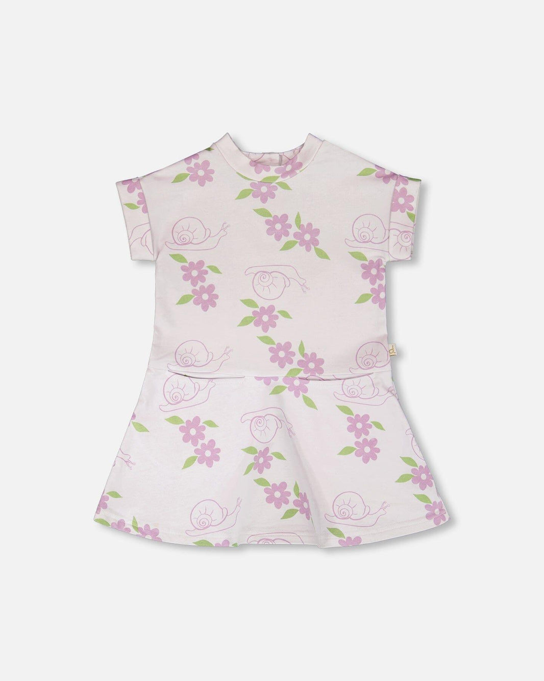 Robe en molleton français imprimé escargots lilas