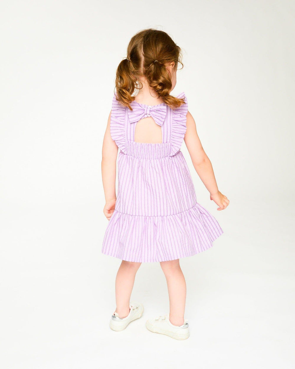 Robe rayée lavande