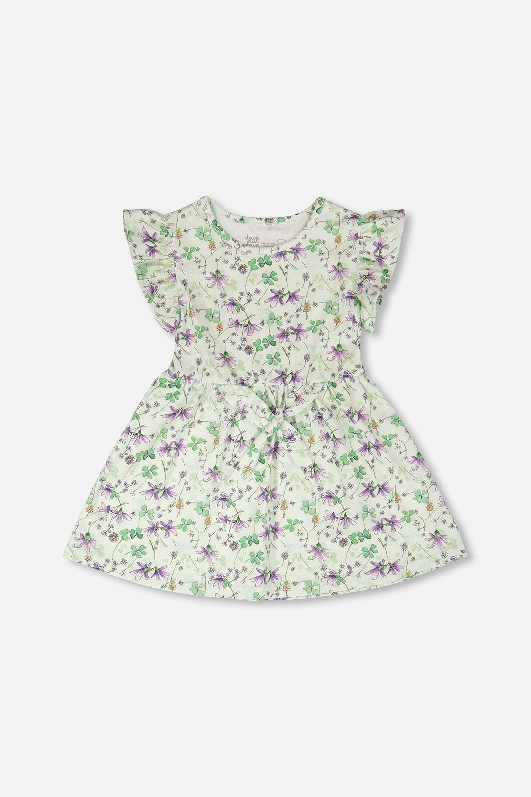 Jersey Dress Green Printed Flowers