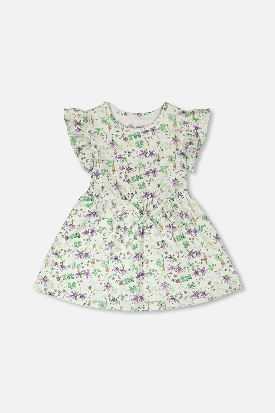 Jersey Dress Green Printed Flowers