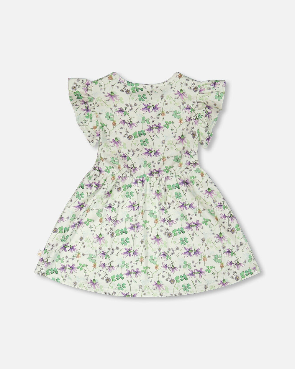 Robe en jersey verte à fleurs imprimées
