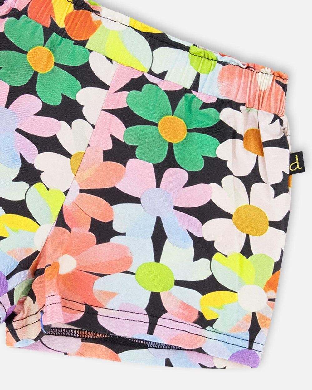 Shorts en jersey noirs à fleurs imprimées