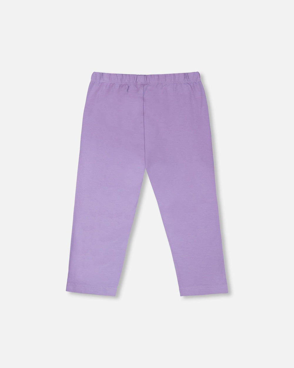 Capri en jersey de coton biologique mauve avec appliqués de cœurs sur les genoux