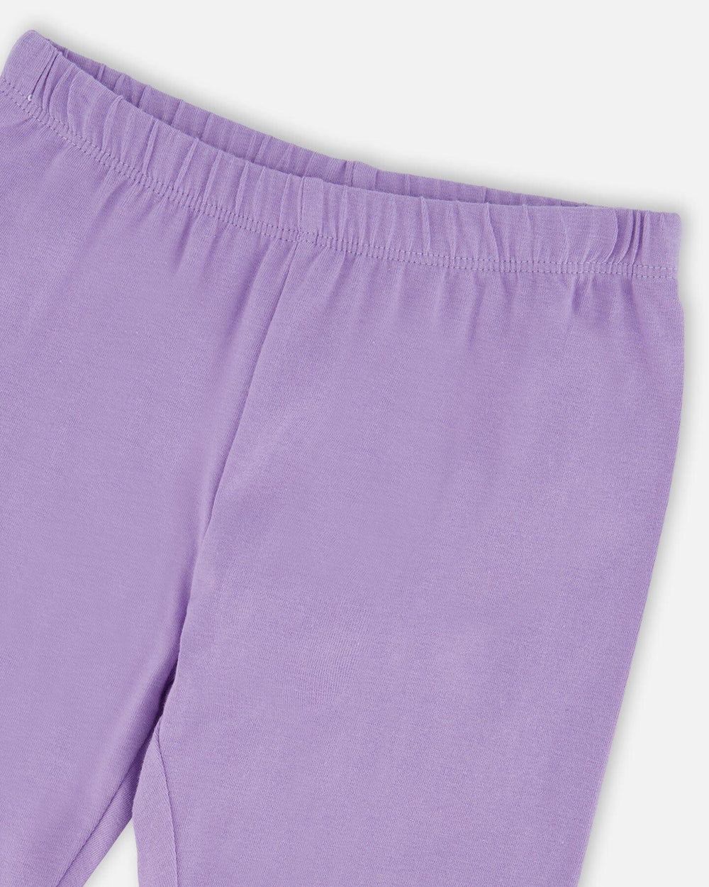 Capri en jersey de coton biologique mauve avec appliqués de cœurs sur les genoux