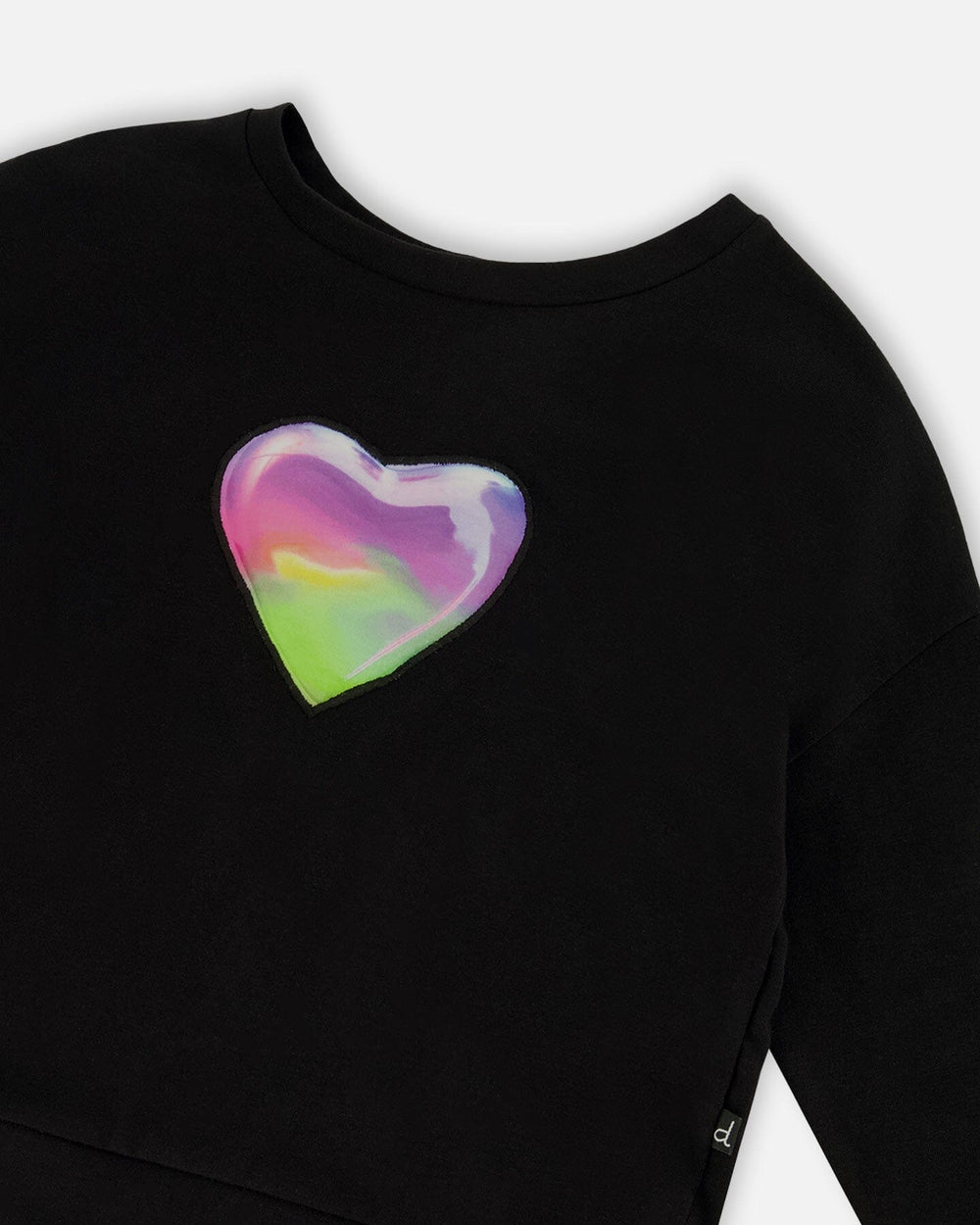 T-shirt à manches longues en jersey de coton biologique noir