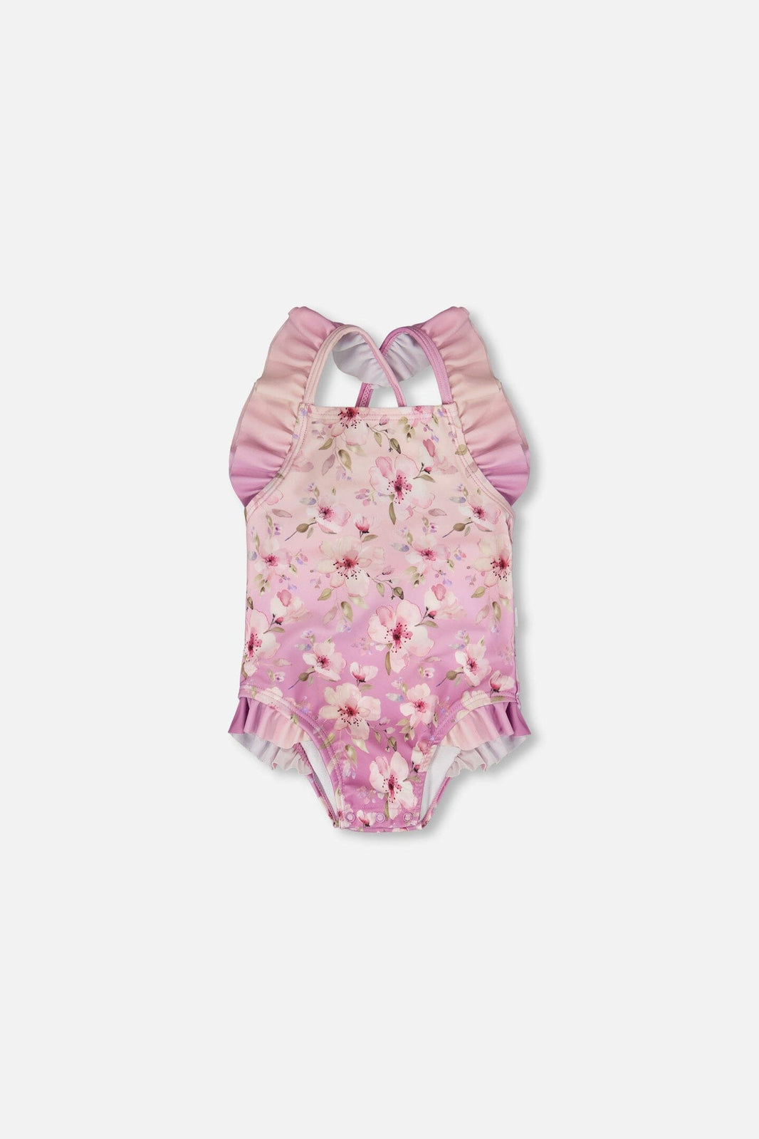 Baby And Toddler One-Piece Swimsuit Purple Flower Print