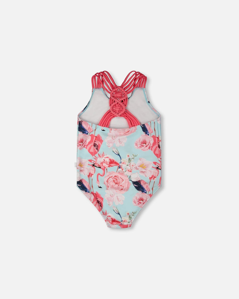 Maillot de bain une pièce imprimé flamant rose bleu