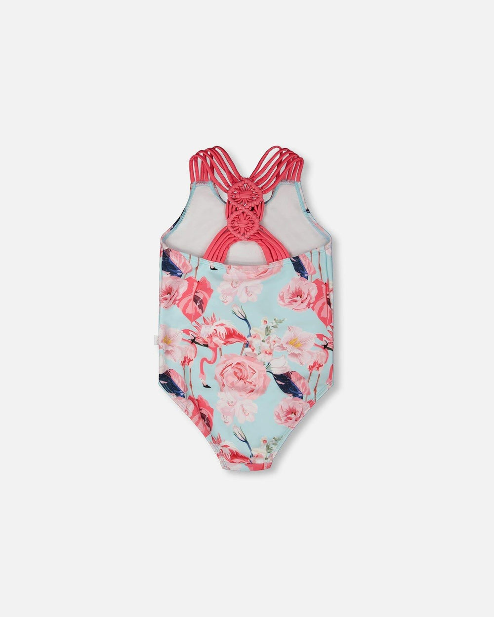 Maillot de bain une pièce imprimé flamant rose bleu