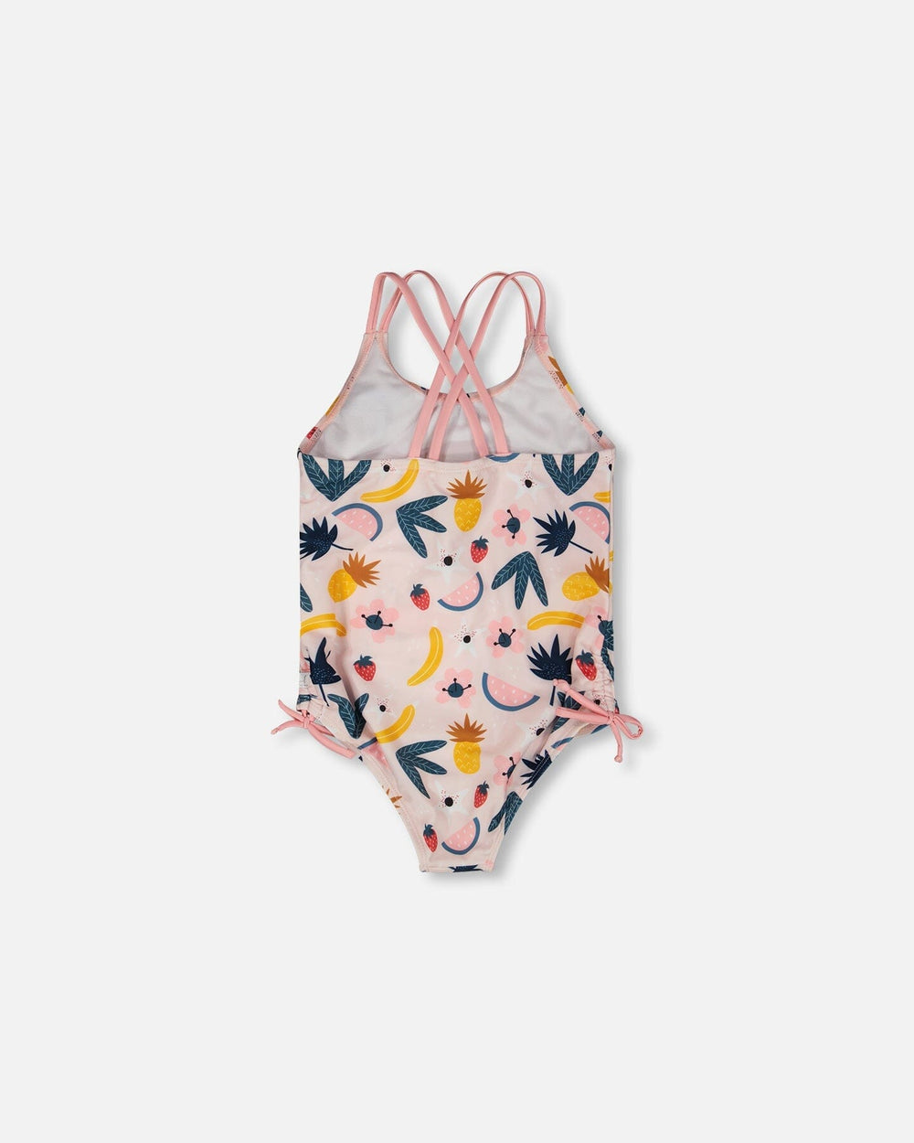 Maillot de bain une pièce rose imprimé de fruits