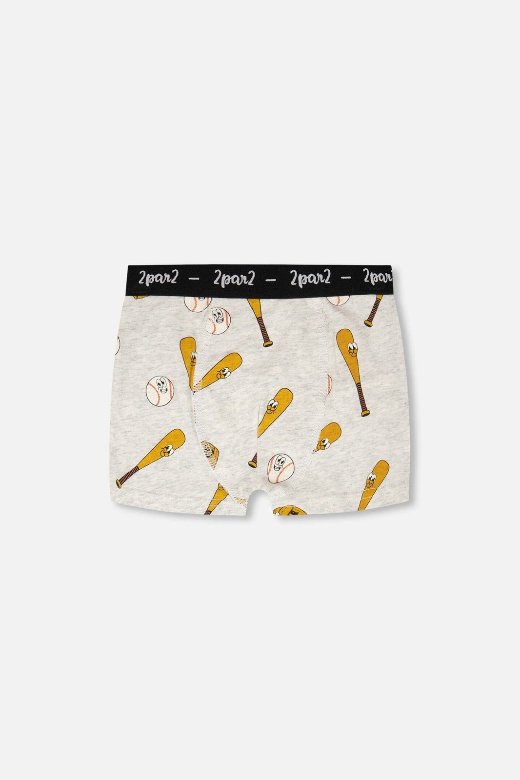 Organic Cotton Boxer Grey Mix Baseball Print