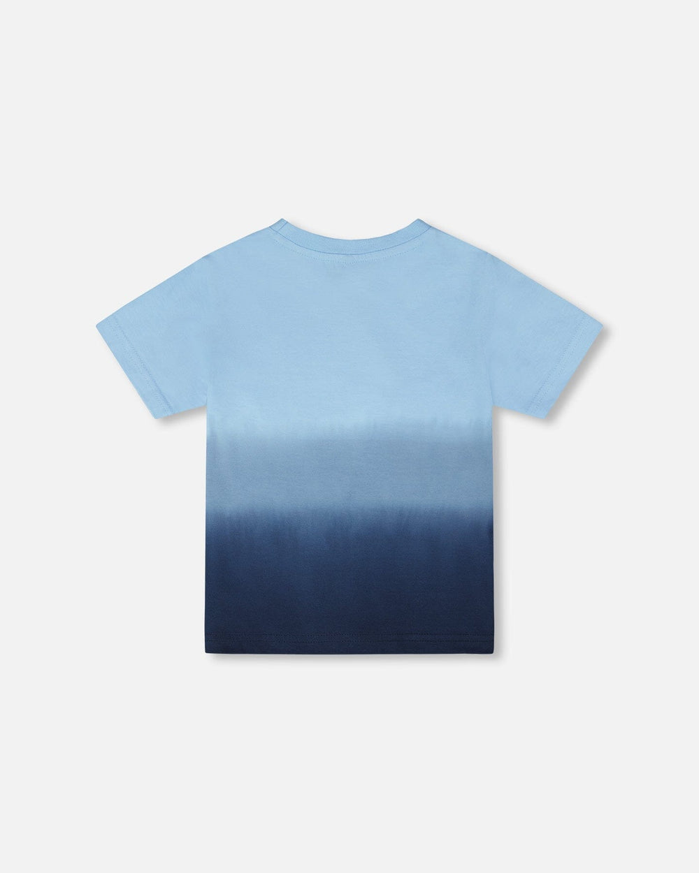 T-shirt à manches courtes en coton biologique dégradé bleu