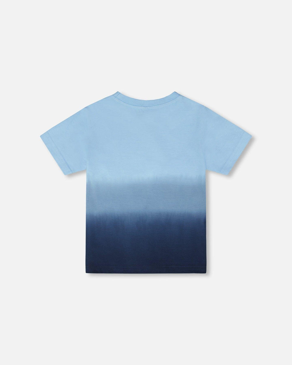 T-shirt à manches courtes en coton biologique dégradé bleu