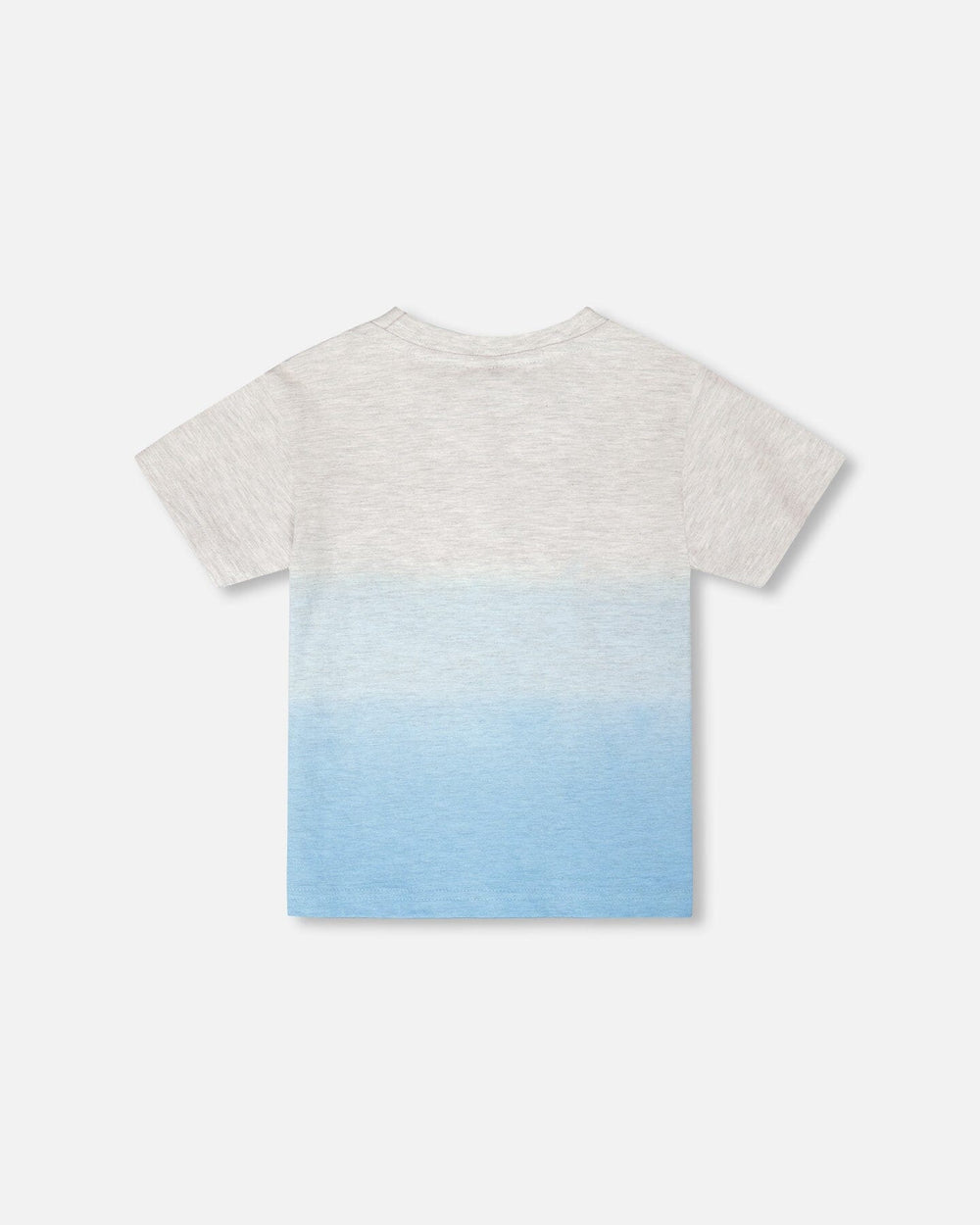 T-shirt à manches courtes en coton biologique Dégradé Gris Mix vers Bleu