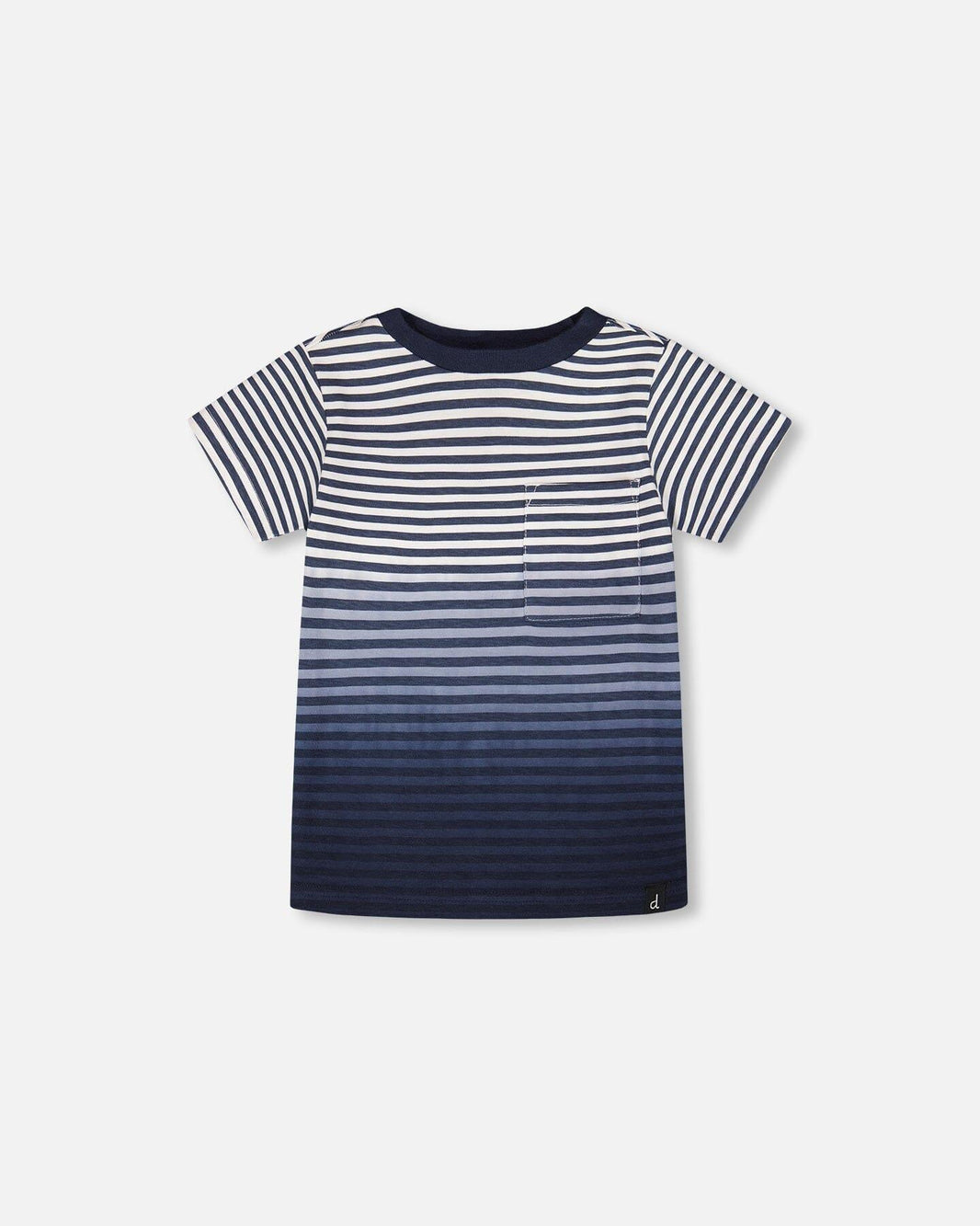 Organic Cotton Short Sleeve T-Shirt Blue Gradient Stripes
