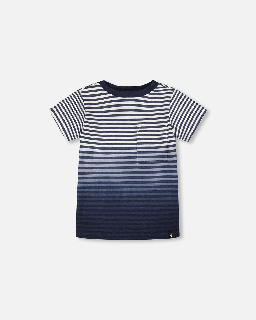Organic Cotton Short Sleeve T-Shirt Blue Gradient Stripes