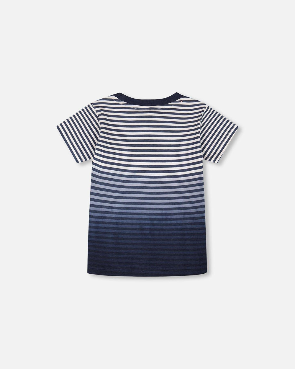 Organic Cotton Short Sleeve T-Shirt Blue Gradient Stripes