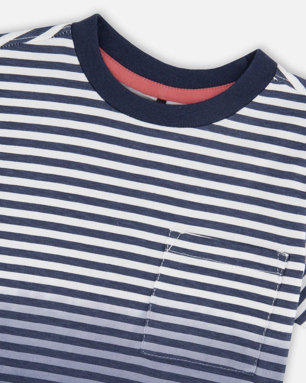 Organic Cotton Short Sleeve T-Shirt Blue Gradient Stripes