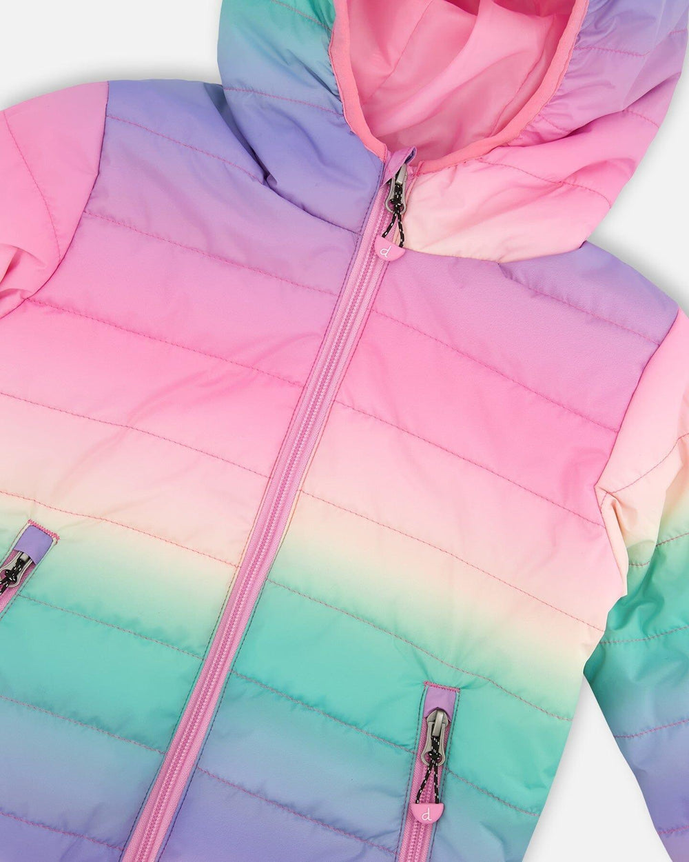 Veste matelassée mi-saison dégradé multicolore