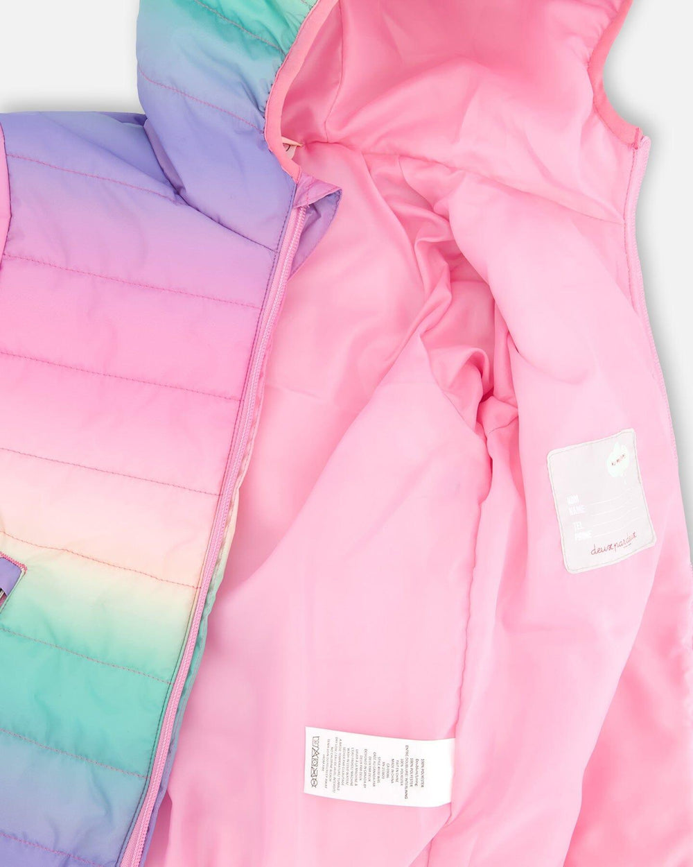 Veste matelassée mi-saison dégradé multicolore