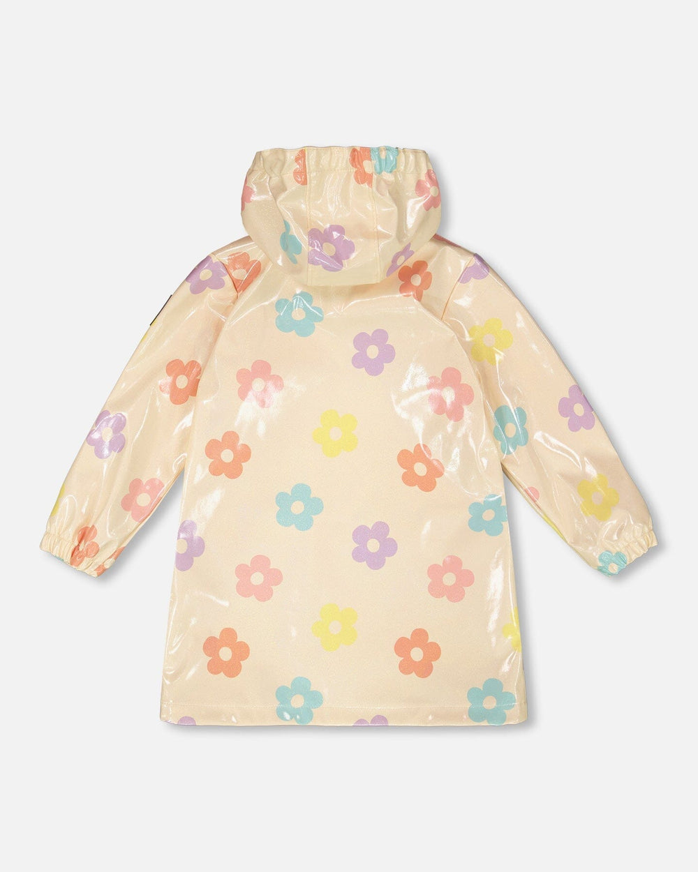 Ensemble imperméable et chapeau beige avec fleurs imprimées