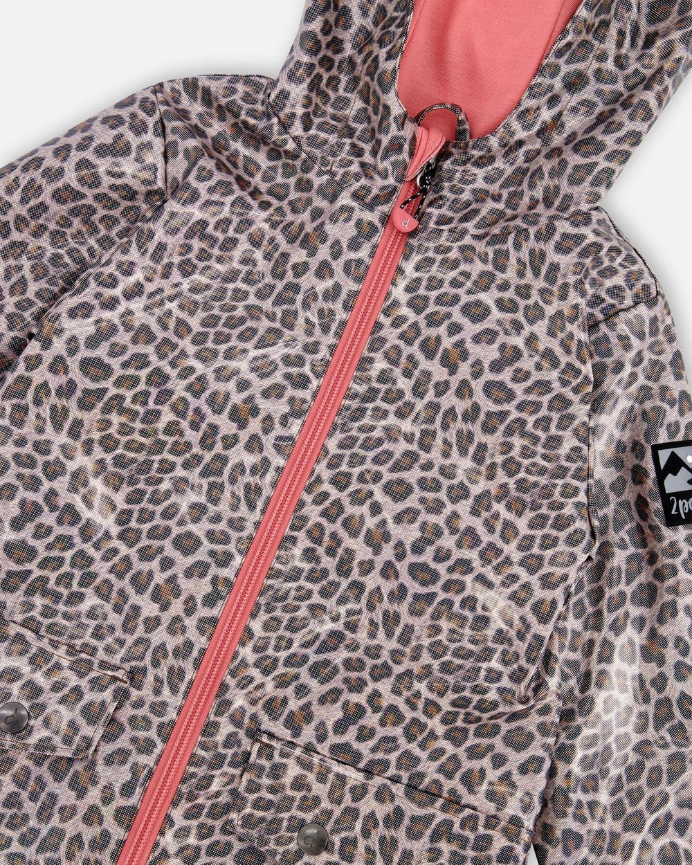 Ensemble imperméable et chapeau imprimé animal