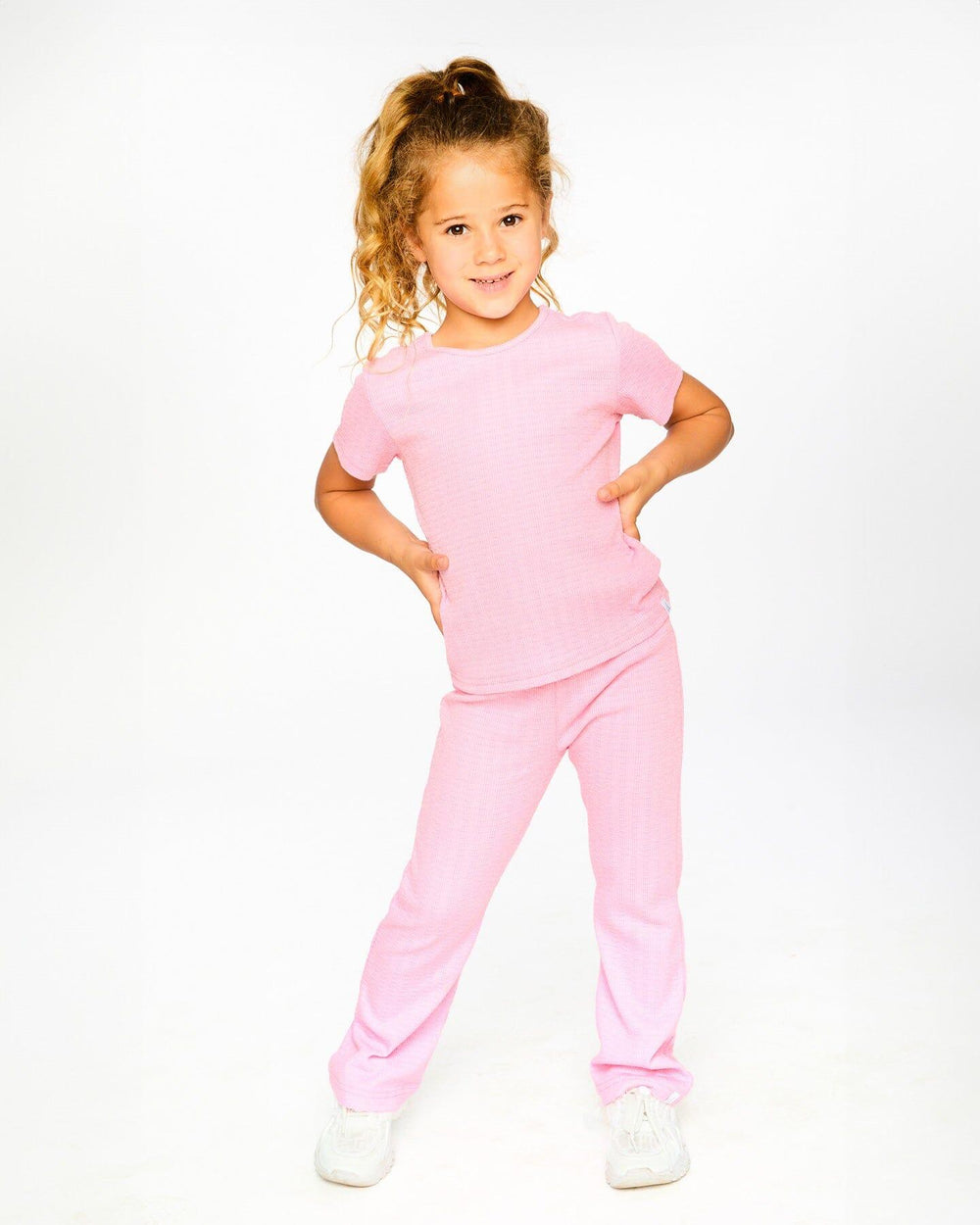 T-shirt en jersey froncé rose