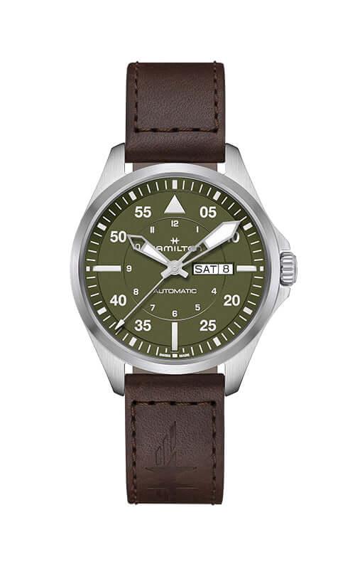 Hamilton Khaki Aviation Pilot Day Date Watch H64635560 - EX-STOCK Canada