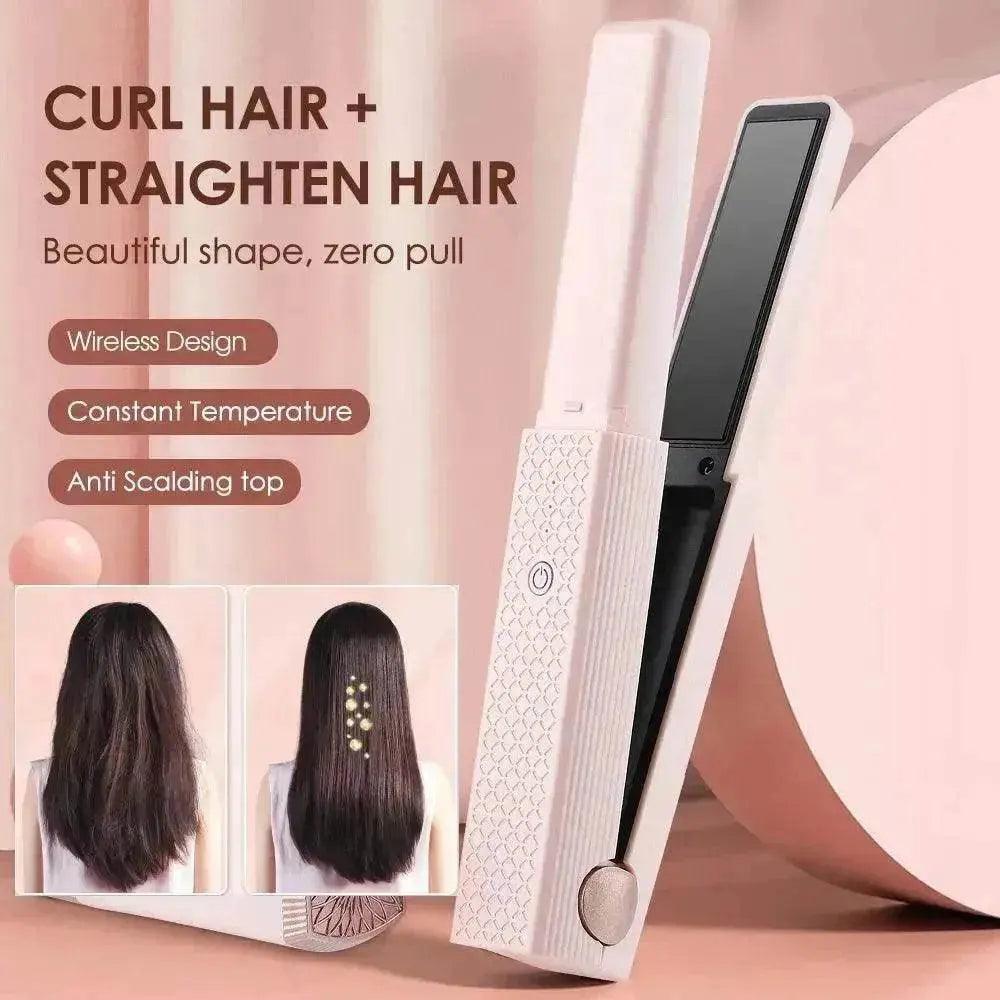 Lisseur à cheveux sans fil USB Lisseur à cheveux mini céramique Fer à friser cheveux 3 températures constantes Fer plat portable pour voyage - EX-STOCK Canada