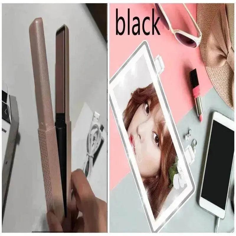 Lisseur à cheveux sans fil USB Lisseur à cheveux mini céramique Fer à friser cheveux 3 températures constantes Fer plat portable pour voyage - EX-STOCK Canada