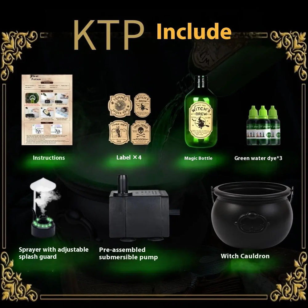 Halloween Black Wizard Bowl Magic Float Bottle And Diffuser Indoor Home Bar Magic Party Horror Ghost Props Halloween Decoration - EX-STOCK Canada