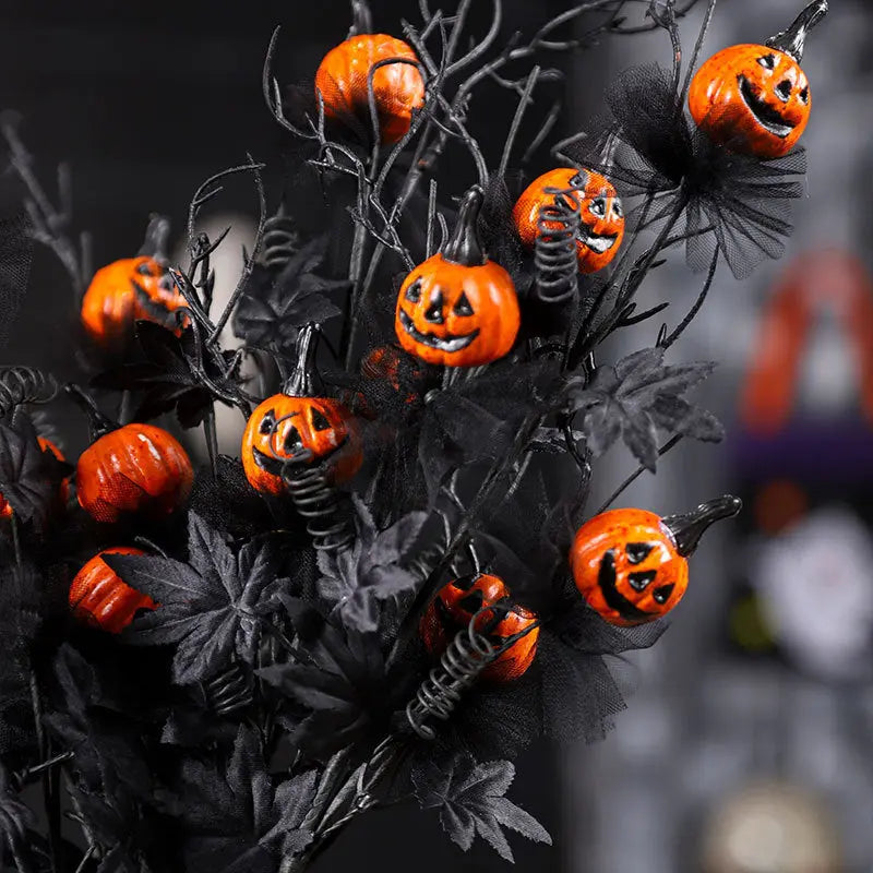 Halloween Decorations Black Horror Pumpkin Twig Cutting Bouquet - EX-STOCK Canada
