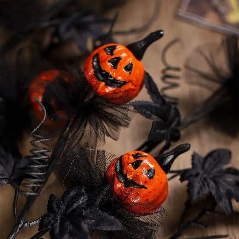 Halloween Decorations Black Horror Pumpkin Twig Cutting Bouquet - EX-STOCK Canada