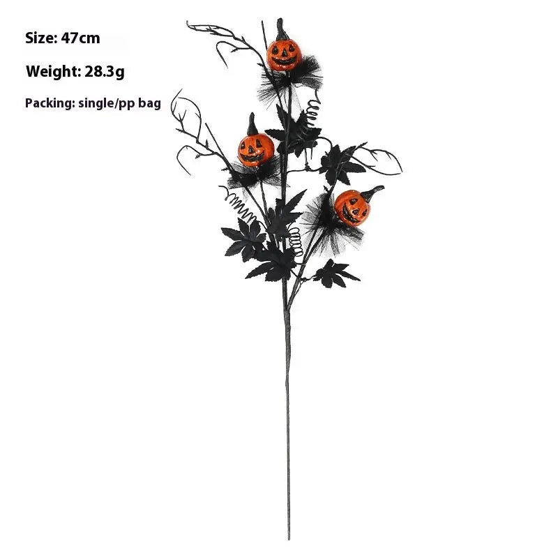 Halloween Decorations Black Horror Pumpkin Twig Cutting Bouquet - EX-STOCK Canada