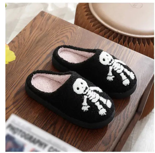 Halloween Funny Spider Ghost Scary Flat Indoor House Shoes For Women Men Soft Plush Cozy Horror Halloween Gifts - EX-STOCK Canada