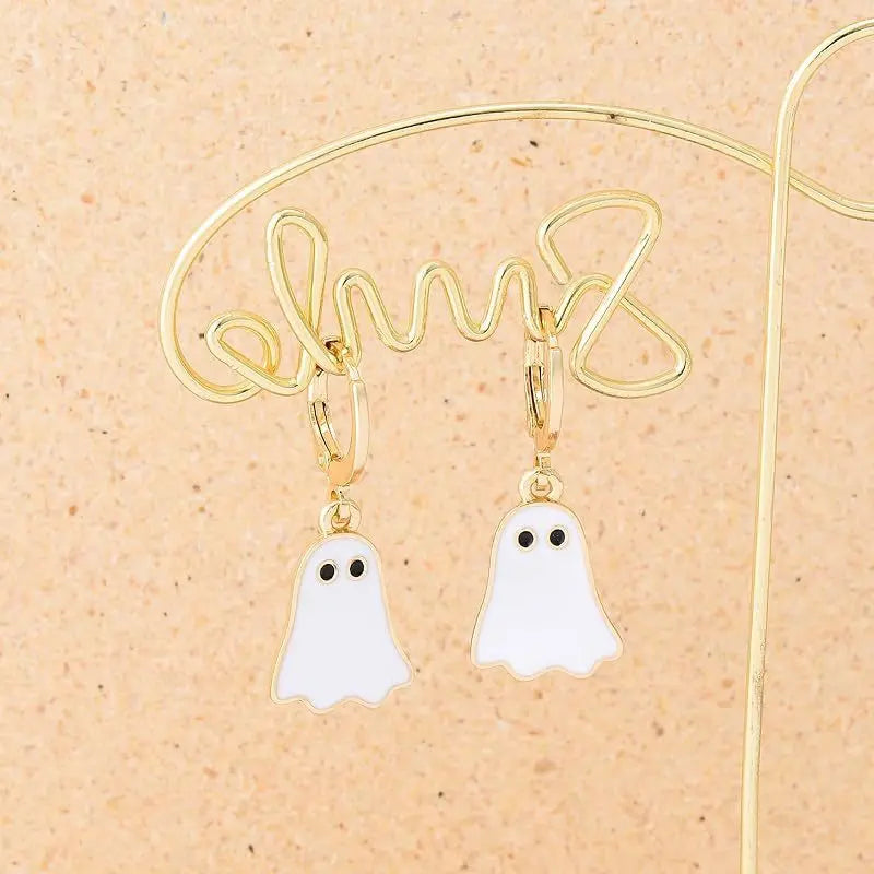Halloween Ghost Earrings For Women Gold Ghost Huggie Hoop Earrings Halloween Jewelry Cute BOO Halloween Earrings - EX-STOCK Canada