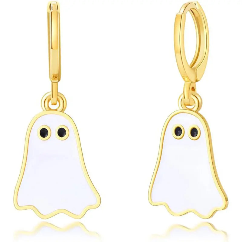 Halloween Ghost Earrings For Women Gold Ghost Huggie Hoop Earrings Halloween Jewelry Cute BOO Halloween Earrings - EX-STOCK Canada