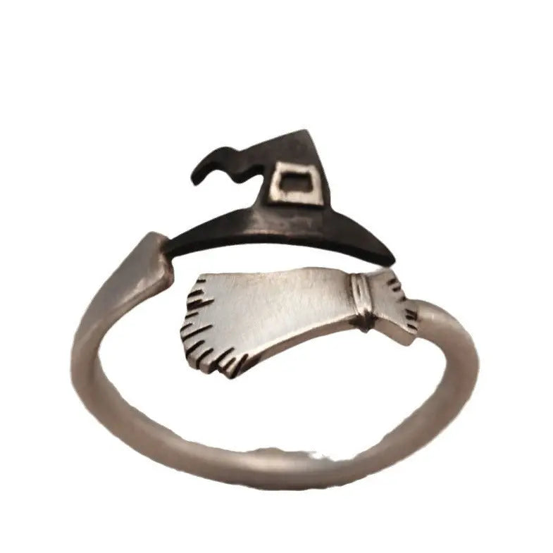 Halloween Ghost Witch Hat Broom Opening Ring - EX-STOCK Canada