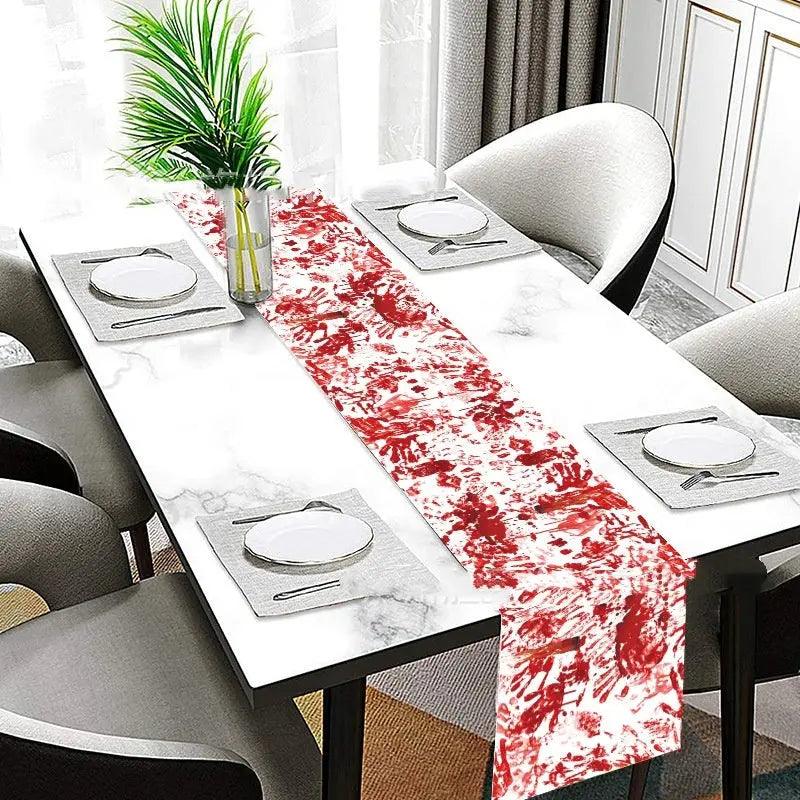 Halloween Horror Bloody Hand Printed Tablecloth Decoration - EX-STOCK Canada