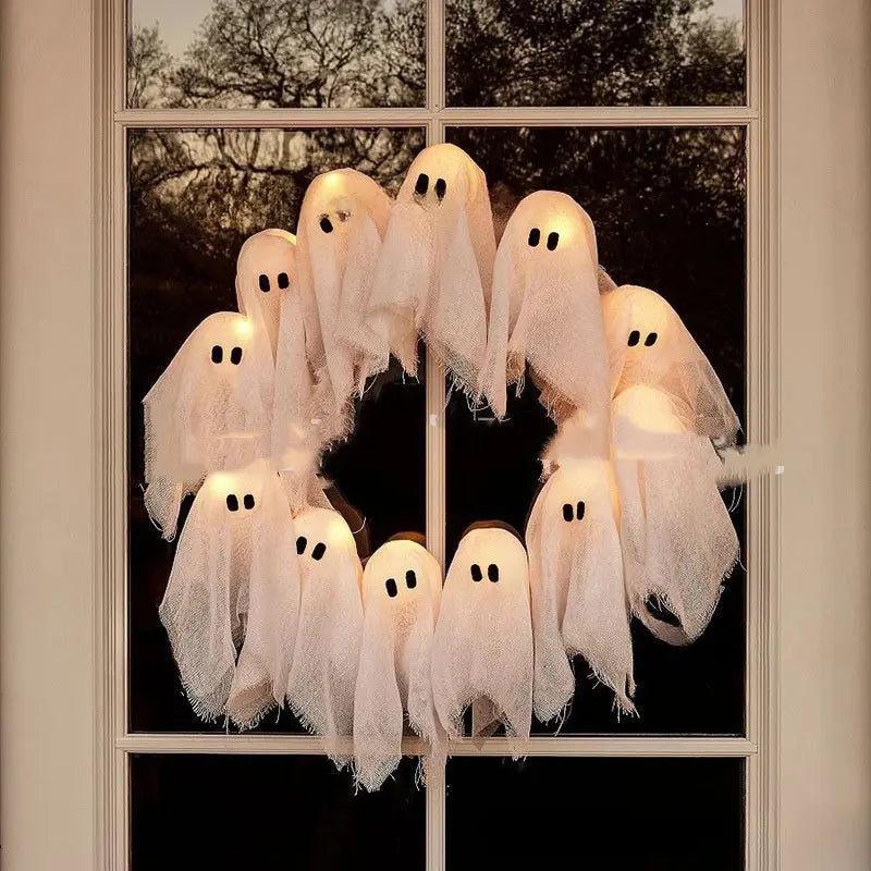 Halloween Light Up Ghost Garland Front Door Decoration Pendant - EX-STOCK Canada
