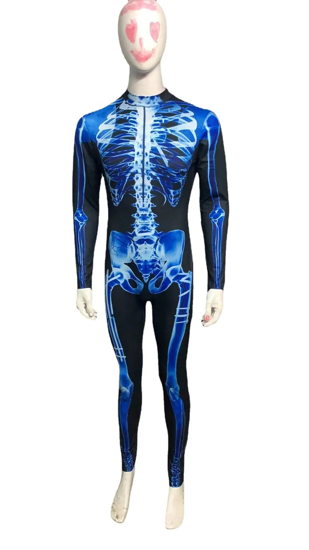 Halloween Long Sleeve Tights See-through Skeleton 3D Printed One-piece - EX-STOCK Canada