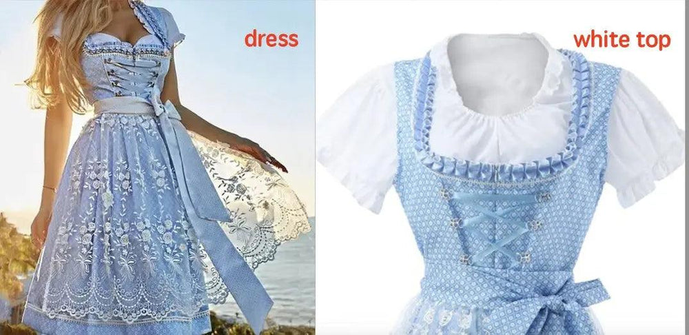 Halloween Munich Beer Long Short-sleeved Printed Lace-up Dress - EX-STOCK Canada